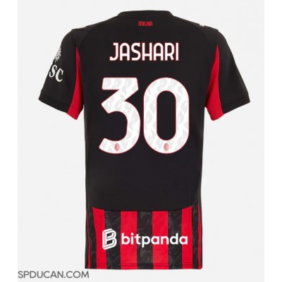 Zenski Nogometni Dres AC Milan Ardon Jashari #30 Domaci 2025-26 Kratak Rukav Zenski Nogometni Dres AC Milan Ardon Jashari #30 Domaci 2025-26 Kratak Rukav